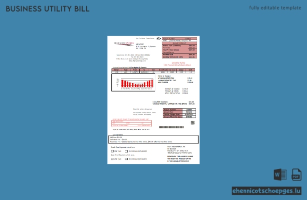 Wyoming High West Energy – Beispielseite 1 der Geschäftsrechnung (Vorschau)